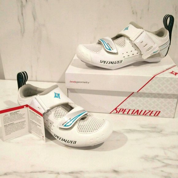 Specialized Shoes - NWB Specialized Trivent Triathlon Cycling Shoes White Aqua 6.5